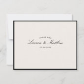 Invitation Modern Black Frame Ivory Wedding Thank You Card (Devant)