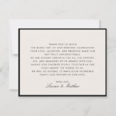 Invitation Modern Black Frame Ivory Wedding Thank You Card (Dos)