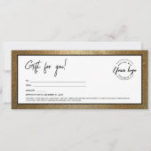 Invitation Modern Black Gold Ajouter Logo Certificat cadeau (Devant)
