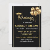 Invitation Modern Black Gold Graduation Party 2026 (Devant)