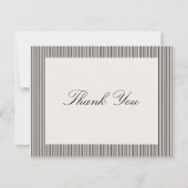 Invitation Modern Black & Ivory Striped Wedding Thank You  (Devant)