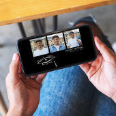 Invitation Modern Black Multi Photo Graduation Announcement