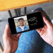 Invitation Modern Black Photo Graduation Party Card