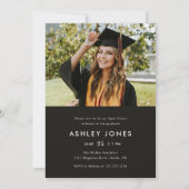 Invitation Modern Black She Did It Photo Graduation (Dos)