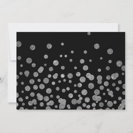 Invitation Modern Black & Silver 90th Surprise Birthday Photo (Dos)