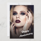 Invitation Modern Black & White Anniversary Flat Card (Devant)