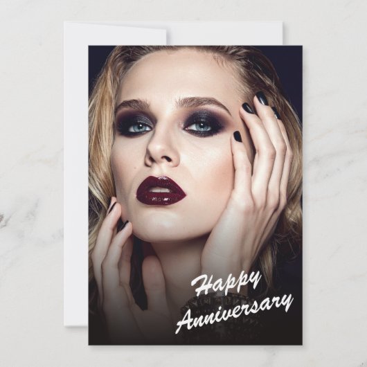 Invitation Modern Black & White Anniversary Flat Card (Devant)