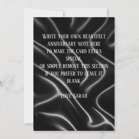 Invitation Modern Black & White Anniversary Flat Card (Dos)