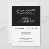 Invitation Modern Black White Fifty & Fabulous Birthday (Dos)