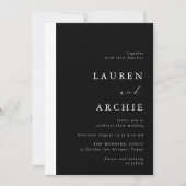 Invitation Modern Black & White Minimal Wedding (Devant)