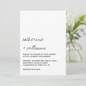 Invitation Modern Black & White Minimalist Script Wedding (Debout devant)