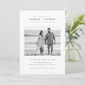 Invitation Modern Black & White QR Code Photo Wedding (Debout devant)