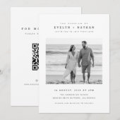 Invitation Modern Black & White QR Code Photo Wedding (Devant / Derrière)