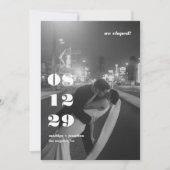 Invitation Modern Black White Retro Wedding Elopement Party (Devant)