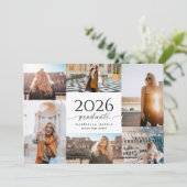 Invitation Modern Black + White Script 2026 Graduation (Debout devant)