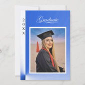 Invitation Modern Blue Abstract Grad Announcement with photo (Devant)