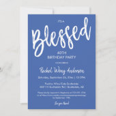 Invitation Modern Blue Blessed Any Occasion Birthday Party (Devant)