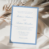 Invitation Modern Blue Border Wedding