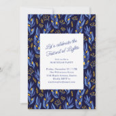 Invitation Modern Blue Botanical Family Hanukkah Party (Devant)