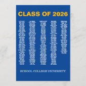 Invitation Modern Blue Class of 2026 Graduation Ceremony (Dos)
