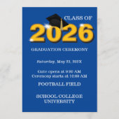 Invitation Modern Blue Class of 2026 Graduation Ceremony (Devant)