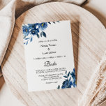 Invitation Modern Blue Floral Wedding<br><div class="desc">This modern blue floral wedding invitation is perfect for a winter wedding. This elegant hand-painted floral design features blue,  dark blue and indigo graceful flowers with green leaves,  depicting majestic natural beauty.</div>