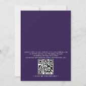 Invitation Modern Blue Navy Gold Ocean QR Code Wedding (Dos)