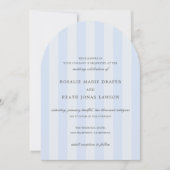 Invitation Modern Blue Stripes Elegant Wedding (Devant)