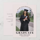 Invitation Modern Blush Arch Graduate Announcement (Devant / Derrière)