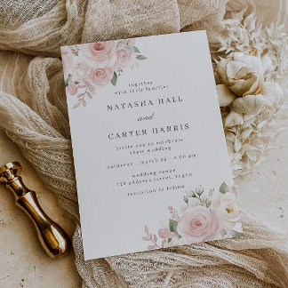 Invitation Modern Blush Botanical Wedding