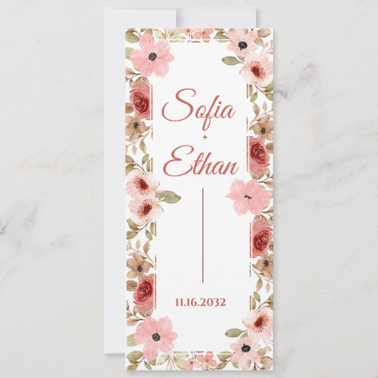 Invitation Modern Blush Floral Wedding Ceremony Program (Devant)