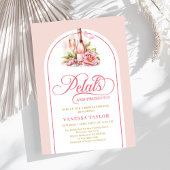 Invitation Modern blush petals and prosecco invite boho arch