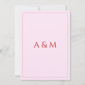 Invitation Modern blush pink and red minimalist wedding (Dos)