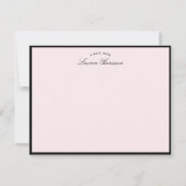 Invitation Modern Blush Pink Black Frame Note Card (Devant)