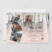 Invitation Modern blush pink minimalist photo graduation (Devant)