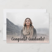 Invitation Modern blush pink minimalist photo graduation (Dos)