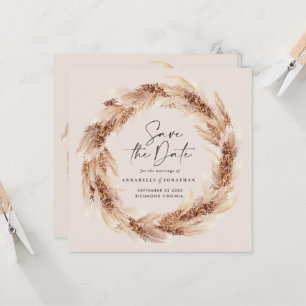 Invitation Modern bohemian natural pampas grass wedding invit