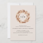 Invitation Modern bohemian natural pampas grass wedding invit (Devant)