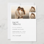 Invitation Modern Boho 4 Photo Collage Mariage Enregistrer La (Dos)