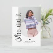 Invitation Modern Boho Arch 2 Photos Graduation (Debout devant)