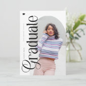 Invitation Modern Boho Arch 2 Photos Graduation (Debout devant)