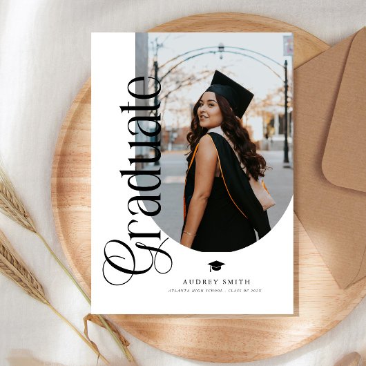 Invitation Modern Boho Arch 2 Photos Graduation