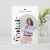 Invitation Modern Boho Arch 2 Photos Graduation (Debout devant)