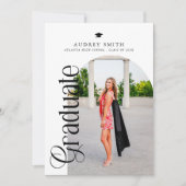 Invitation Modern Boho Arch 4 Photos Graduation (Devant)