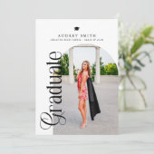 Invitation Modern Boho Arch 4 Photos Graduation (Debout devant)