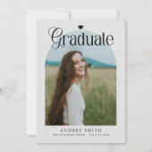 Invitation Modern Boho Arch 4 Photos Graduation (Devant)