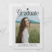 Invitation Modern Boho Arch 6 Photos Graduation Announcement (Devant)