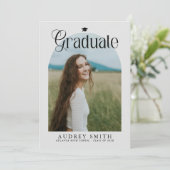 Invitation Modern Boho Arch 6 Photos Graduation Announcement (Debout devant)