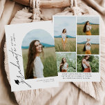 Invitation Modern Boho Arch 6 Photos Graduation Announcement<br><div class="desc">Introducing our Modern Boho Arch 6 Photos Graduation Announcement! Celebrate your academic achievement with a touch of bohemian flair. This announcement features a stylish plaid design in modern hues, perfect for adding a trendy twist to your graduation announcement. With space for four cherished photos from your journey, this announcement allows...</div>