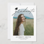Invitation Modern Boho Arch 6 Photos Graduation Announcement (Devant)